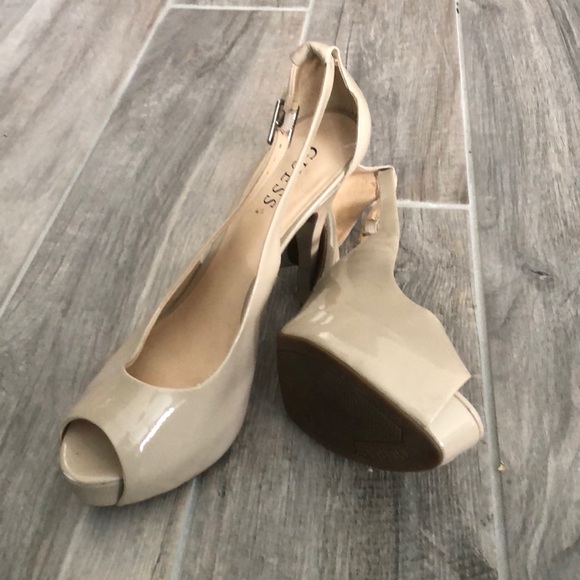 Guess PeepToe Nude Heels - Picture 3 of 4
